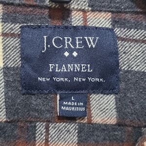 J. Crew Sporting Goods Flannel Shirt Men Large L Brown Button Up Long Sleeve